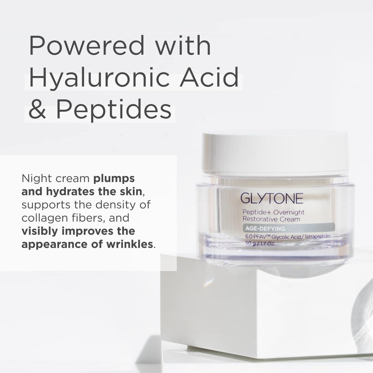 GLYTONE open jar top showing creamy interior and hygienic presentation