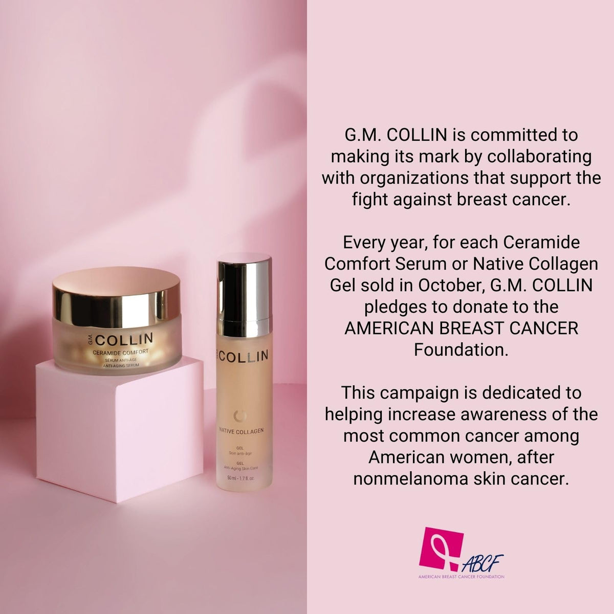 G.M. COLLIN on bathroom shelf in lifestyle scene suggesting daily skincare routine