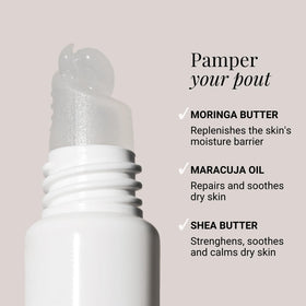 G.M. COLLIN repair lip balm creamy texture on applicator demonstrating nourishment and spreadability