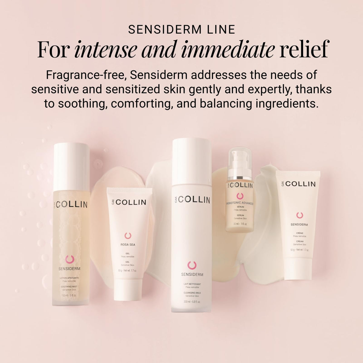 G.M. COLLIN being applied in morning routine to soothe and hydrate skin