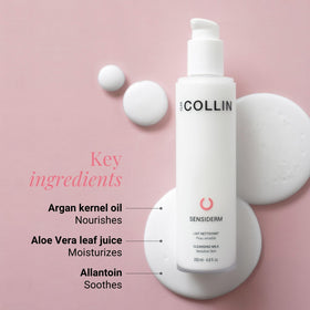 G.M. COLLIN cleansing milk texture droplet demonstrating lightweight emulsion