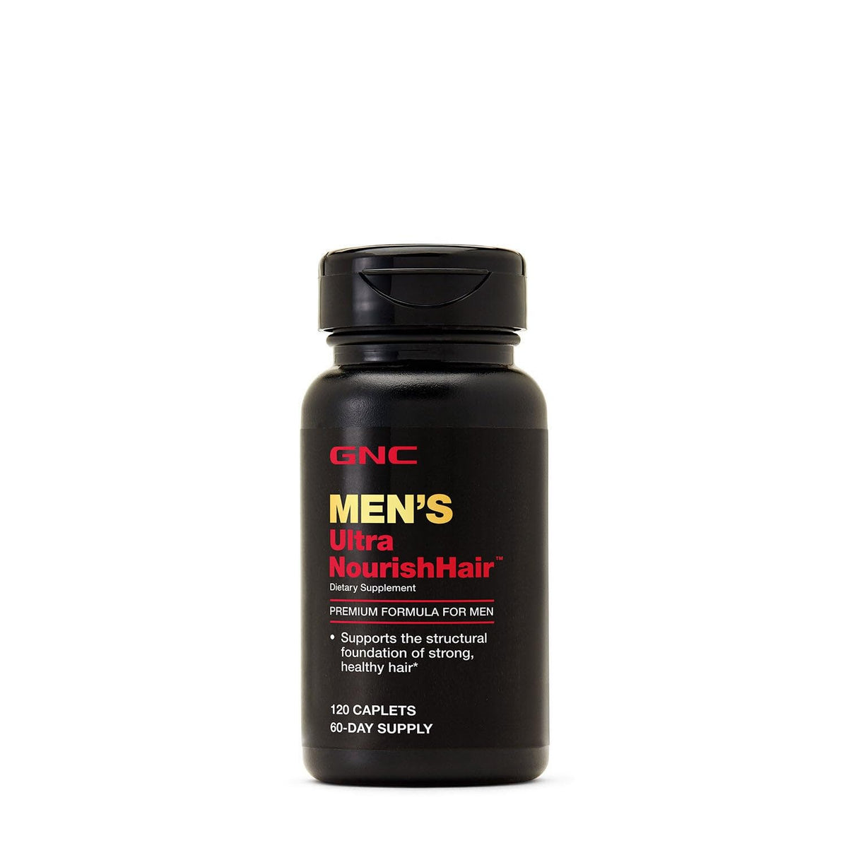 GNC caplet held in hand showing size and simple dosing for daily use