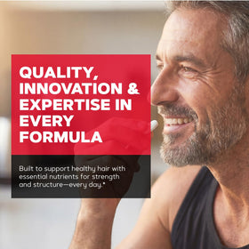 GNC caplets beside comb suggesting integration into men's grooming routine