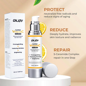 GNJOY pump and cap detail highlighting hygienic dispenser and precise dosing benefit
