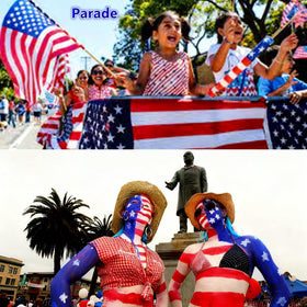 Go Ho painted cheek flag demonstrating vibrant color and quick coverage