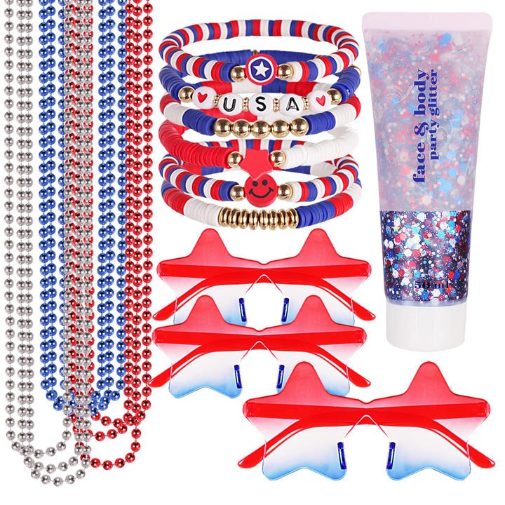 Go Ho front packaging showing 19-piece patriotic accessories set and contents