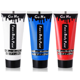 Go Ho front packaging showing three patriotic cream paints and clear benefit