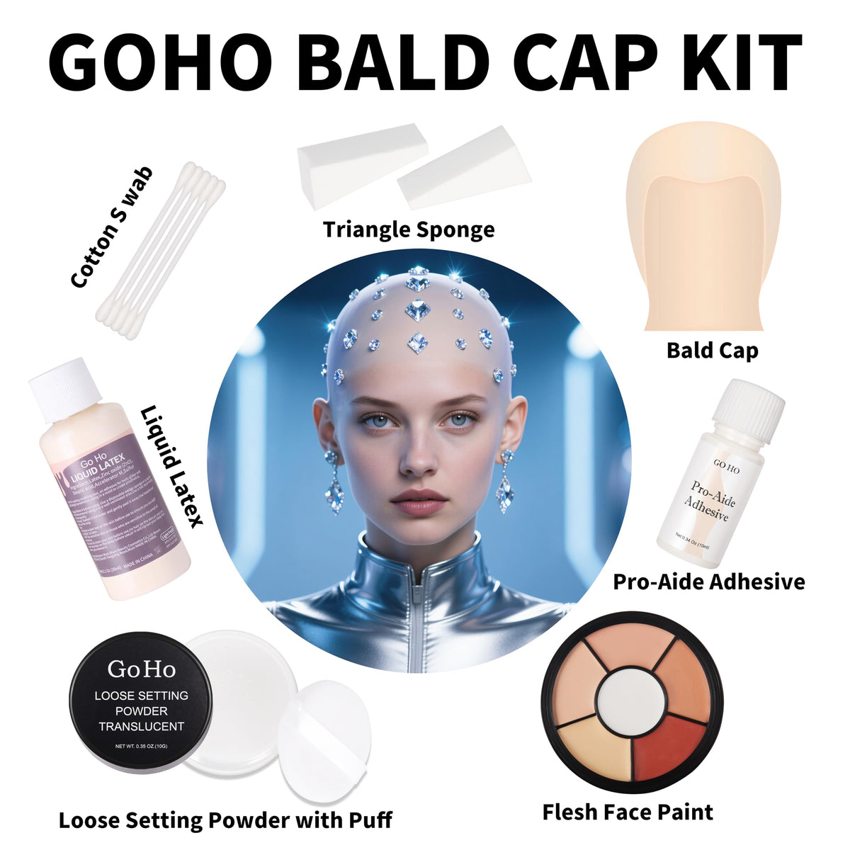 Go Ho liquid latex bottle close-up demonstrating texture for seamless edge blending