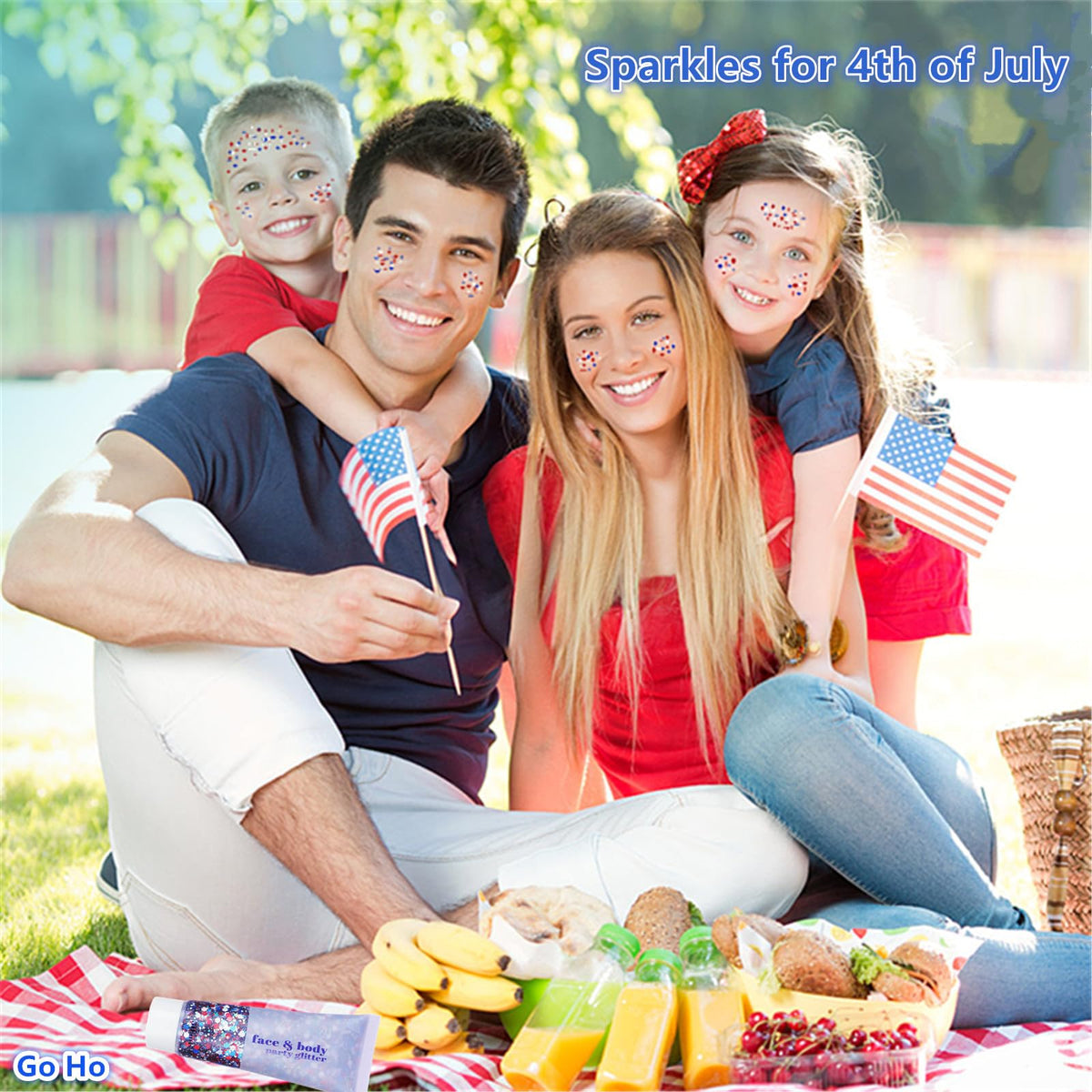 Go Ho three star sunglasses displayed to add playful patriotic flair