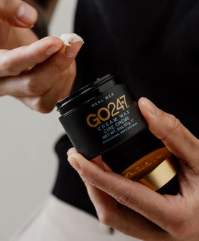 GO247 styled hair before and after showing controlled, natural finish