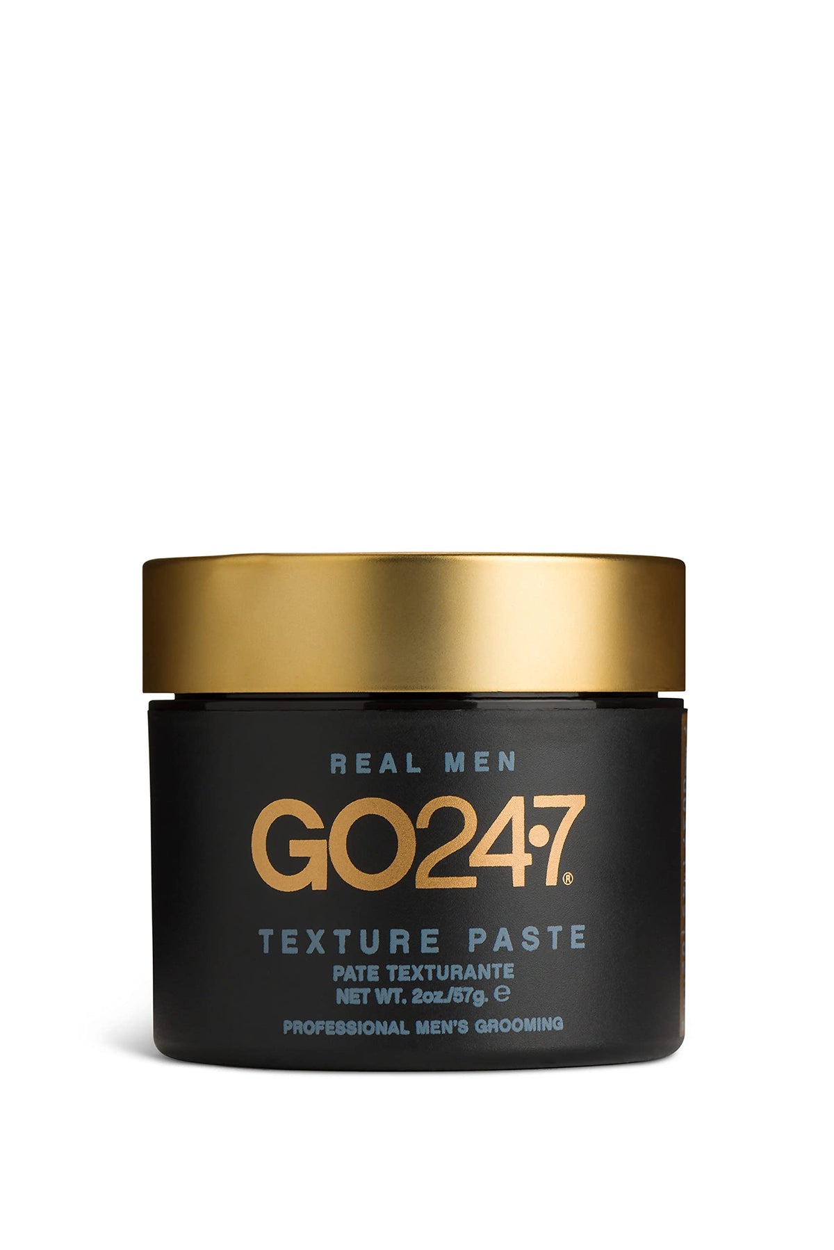 GO247 texture paste front jar showing label and matte finish benefit