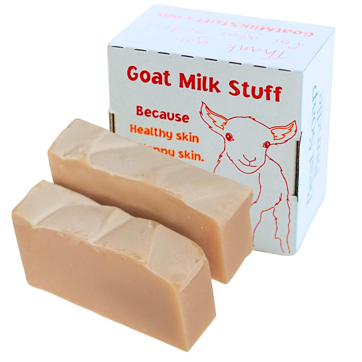 Goat Milk Stuff front packaging showing box of two and natural appeal