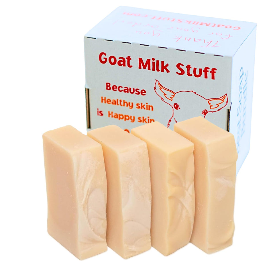Goat Milk Stuff PURITY front packaging showing clean unscented soap benefits