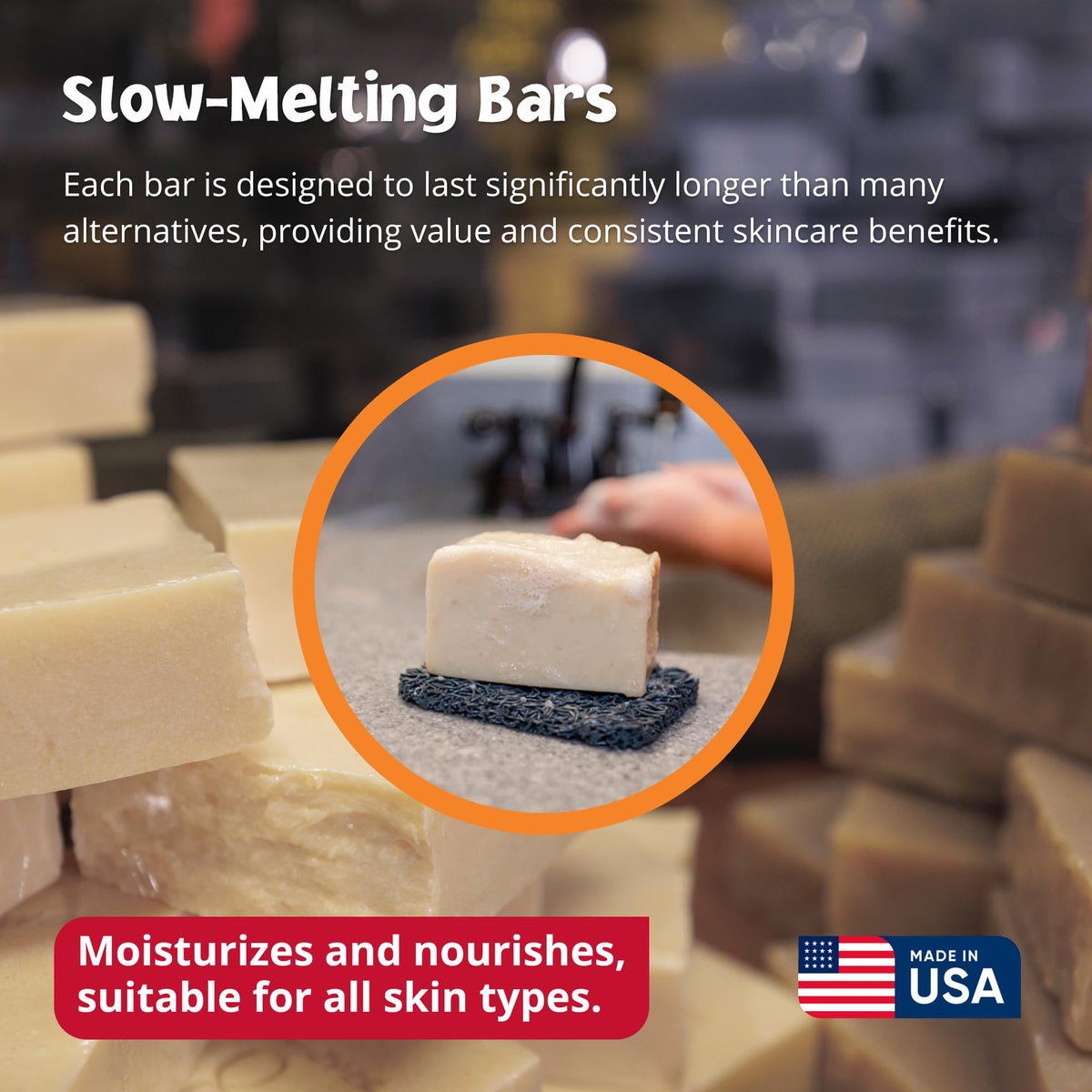 Goat Milk Stuff size comparison in hand showing true bar scale