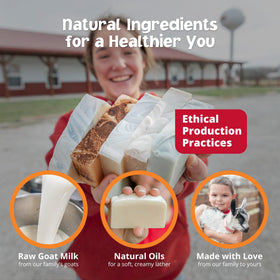 Goat Milk Stuff bar beside a coin showing actual size and long-lasting value