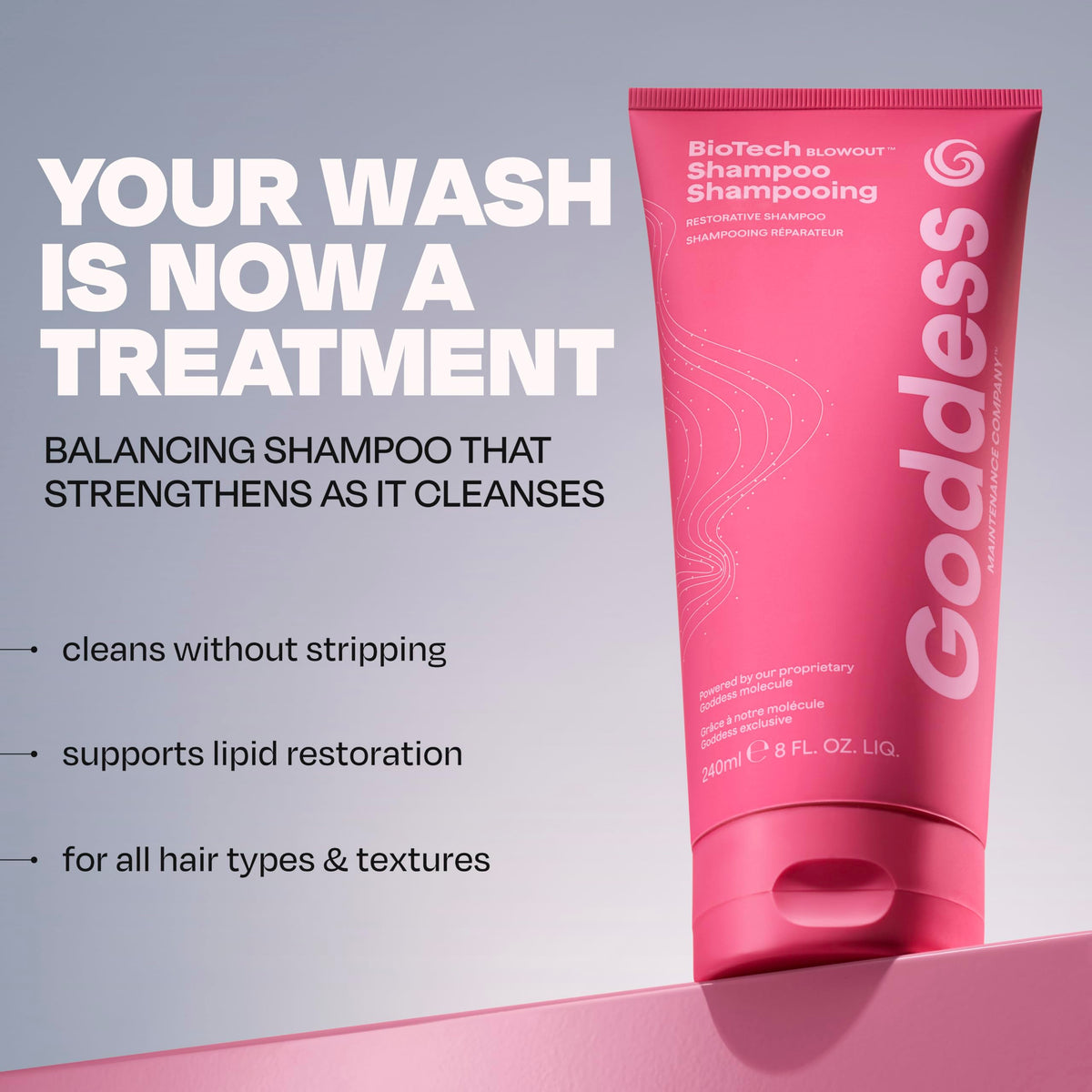 Goddess Maintenance pump close-up highlighting easy dispensing and controlled use benefit