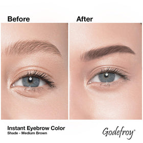 Godefroy before and after brows demonstrating fuller, defined look