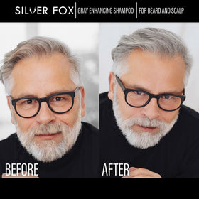 Godefroy Silver Fox applied to beard for neutralizing brassy tones