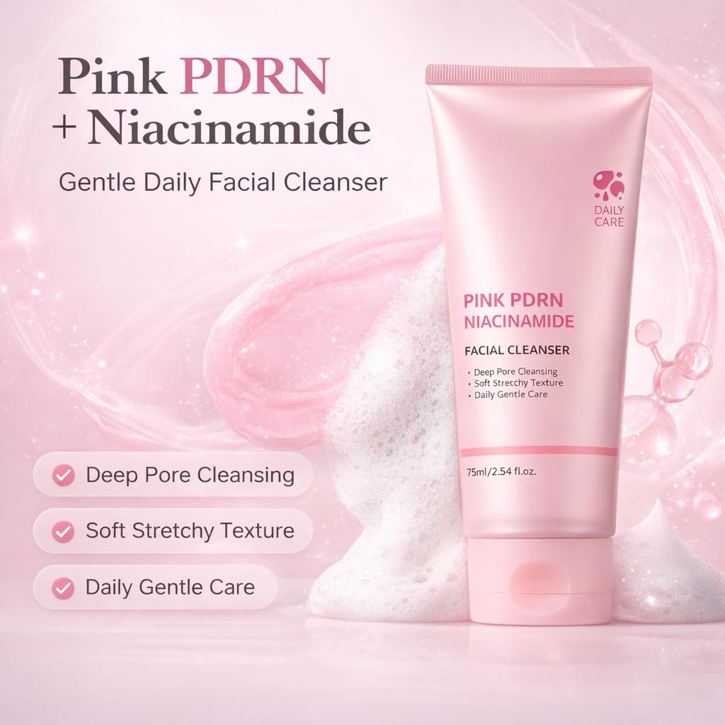 GOERTI foam texture close-up whipped pink-to-cream foam demonstrating gentle cleanse