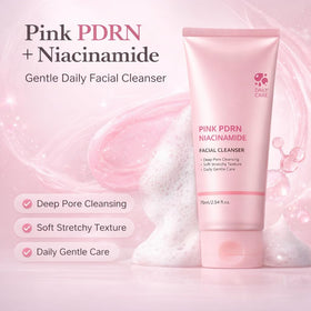 GOERTI foam texture close-up whipped pink-to-cream foam demonstrating gentle cleanse