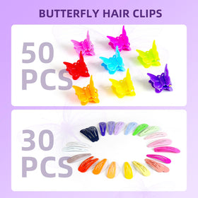 Goffing butterfly clips arrangement showing colorful clips benefit pretty secured accents