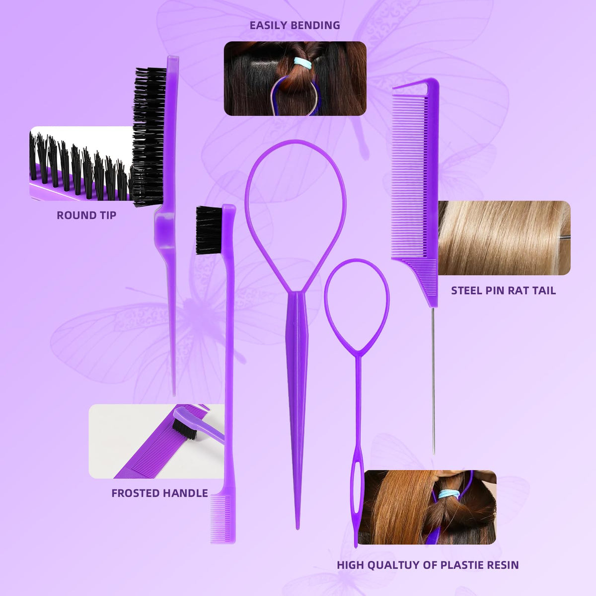 Goffing topsy-tail tool demonstration showing tool in use benefit quick updos