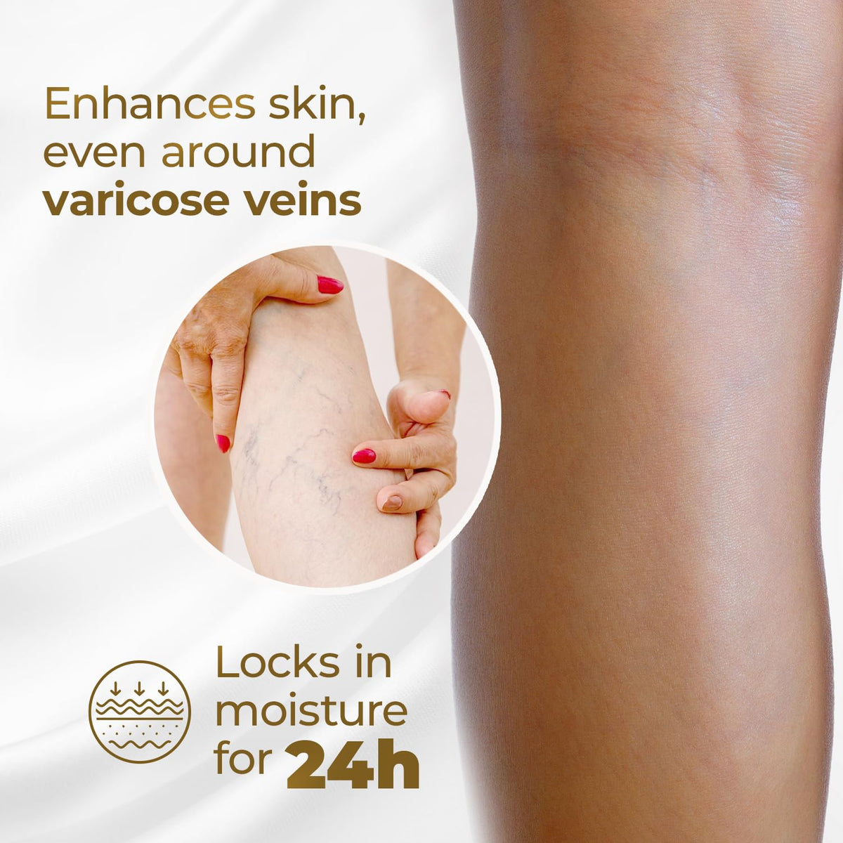 Goicoechea application on calf demonstrating soothing leg relief