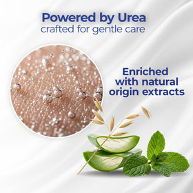 Goicoechea massaging cream into heels and feet to hydrate rough areas
