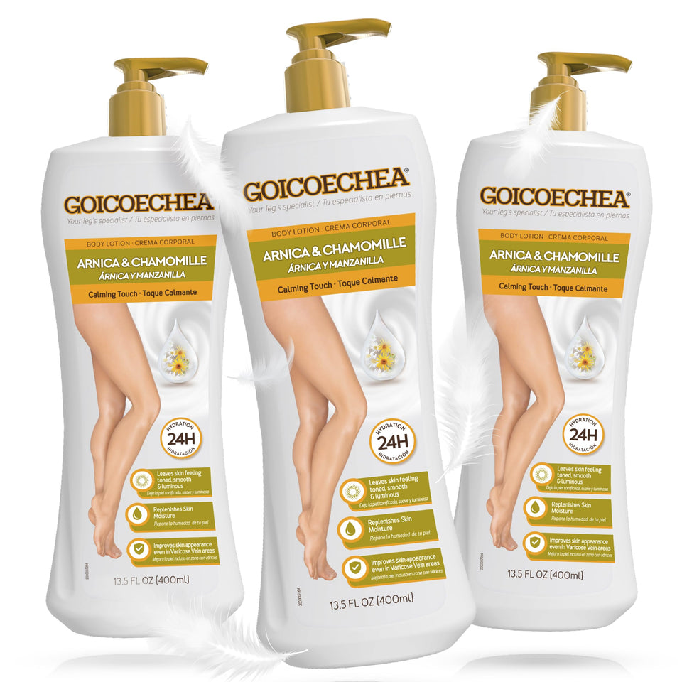 Goicoechea front packaging three-pack showing product benefits and size