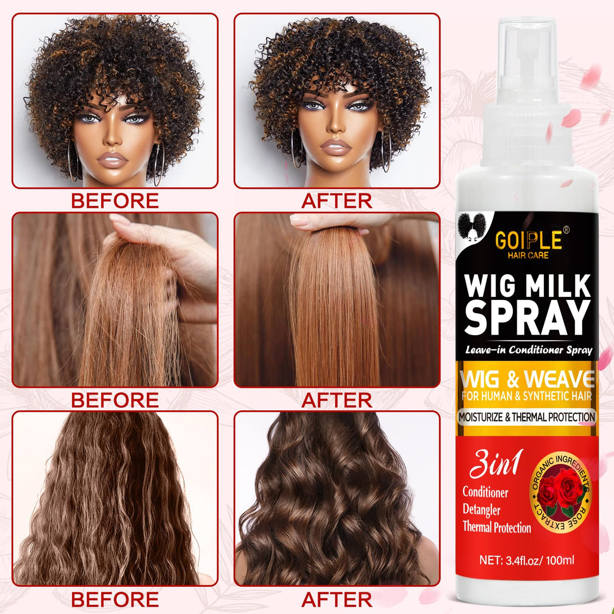Goiple before and after shine compare showing restored vibrancy benefit