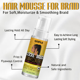 Goiple braid gel and mousse tubes demonstrating strong hold benefit