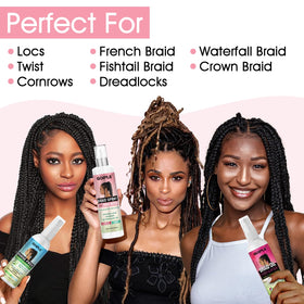 Goiple applied to dreadlocks to refresh scalp and reduce buildup for cleaner-looking locs