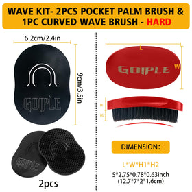Goiple brush and durag set staged to show how products aid wave formation