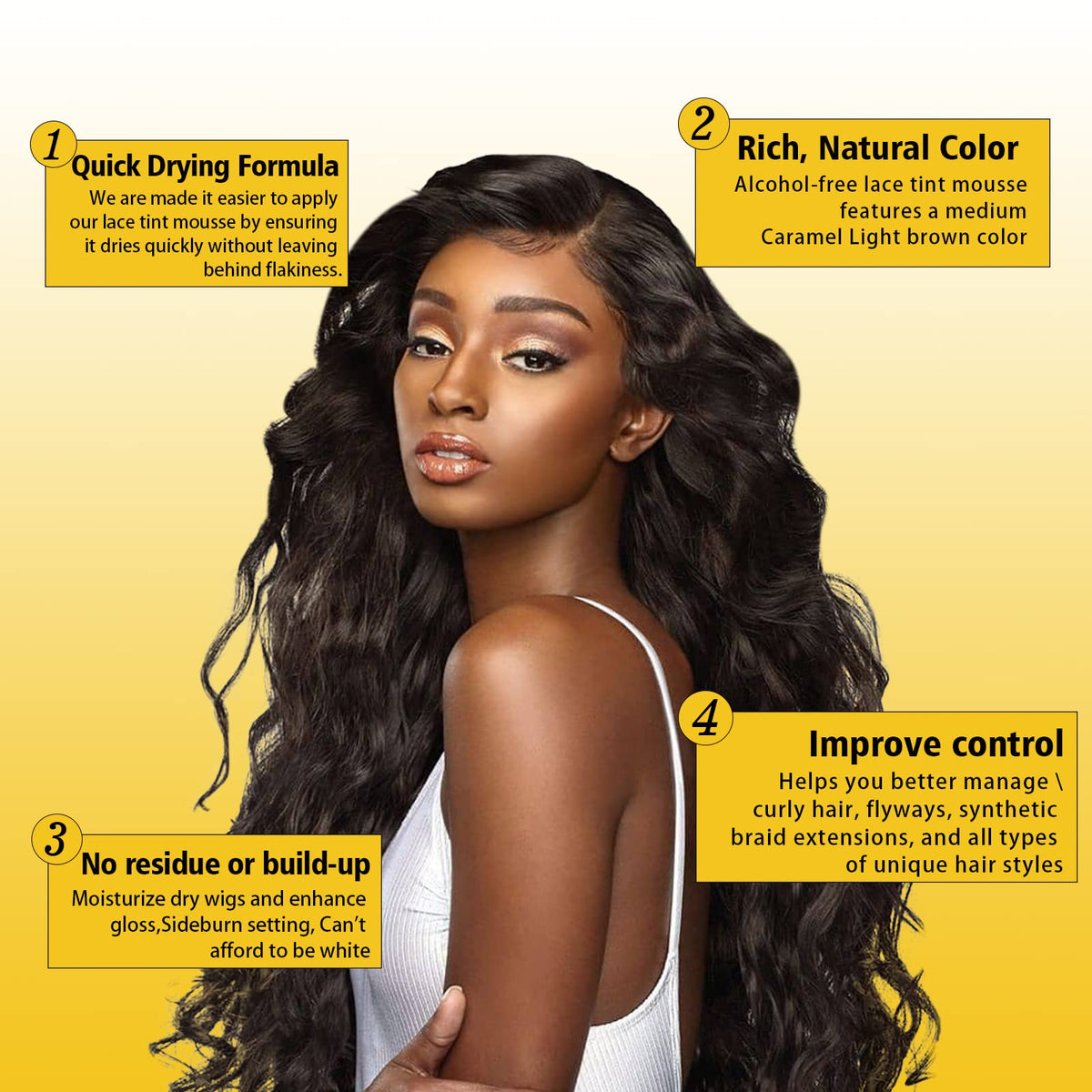 Goiple demonstration applying tint to lace edge for natural hairline finish