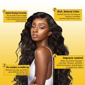 Goiple demonstration applying tint to lace edge for natural hairline finish