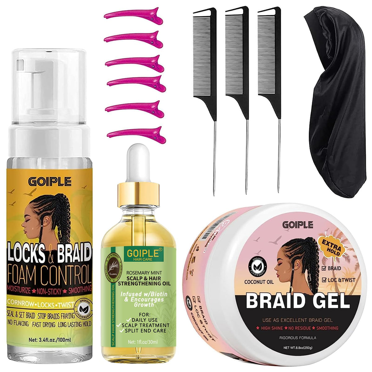 Goiple front packaging kit showing contents and benefits