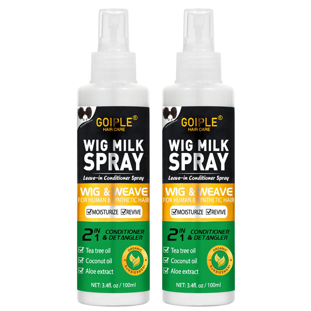 Goiple front packaging showing label and bottle, highlights quick conditioning benefit