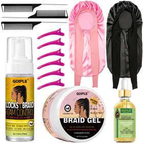 Goiple front packaging showing full braiding kit for complete styling