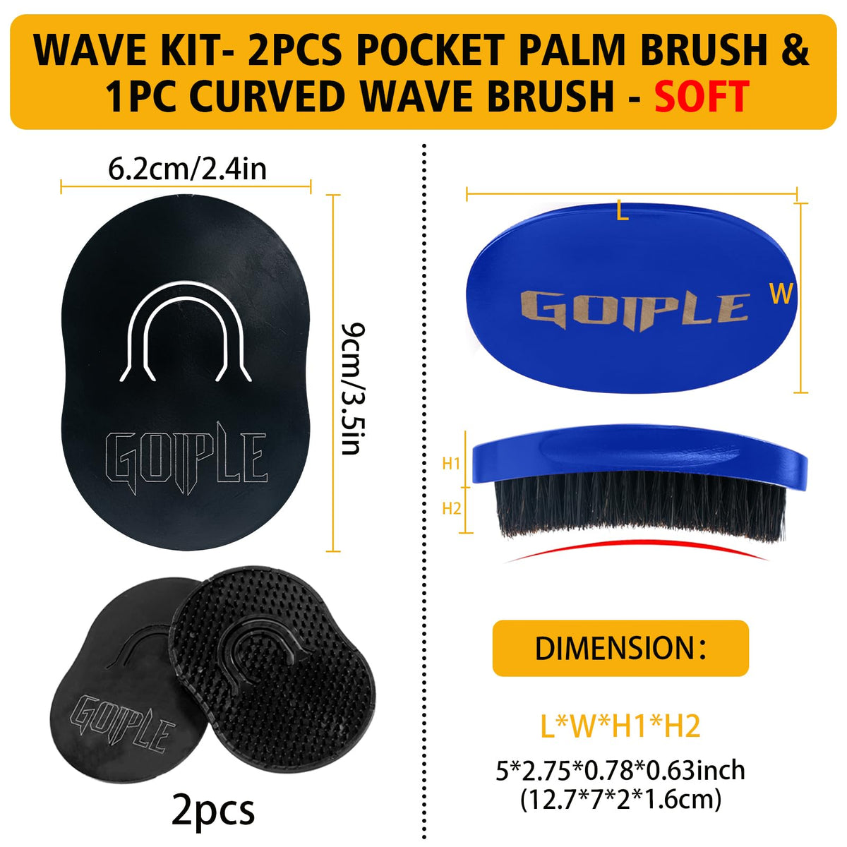 Goiple used while brushing waves demonstrating control and pattern definition