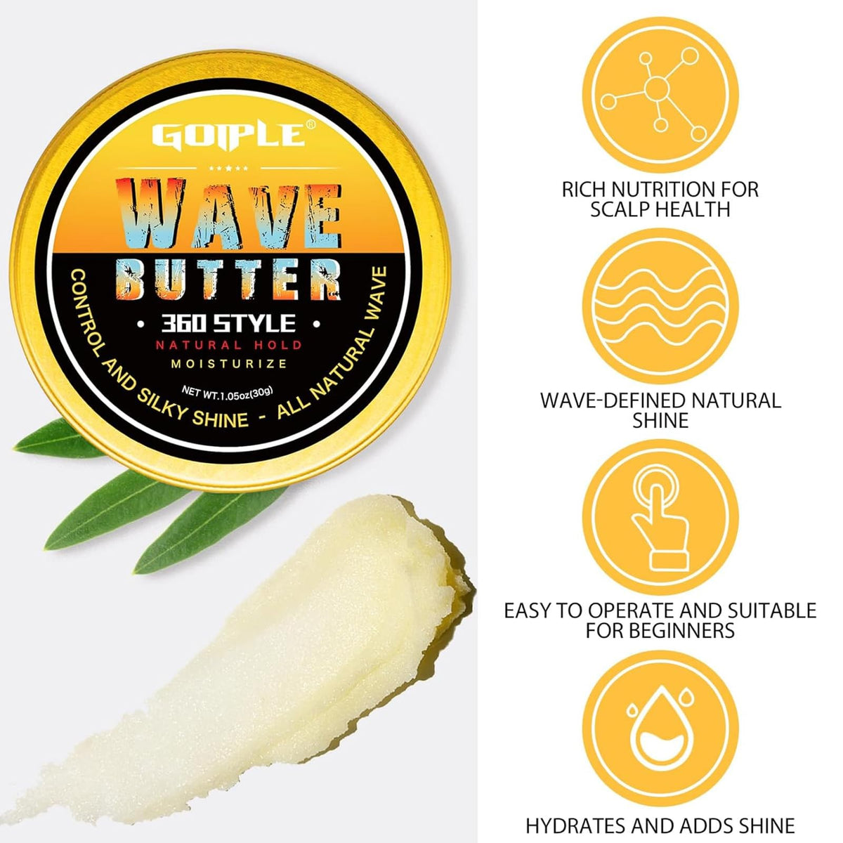 Goiple label close-up highlighting ingredients and moisture promise