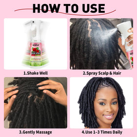 Goiple label showing rosewater peppermint castor ingredients for scalp care