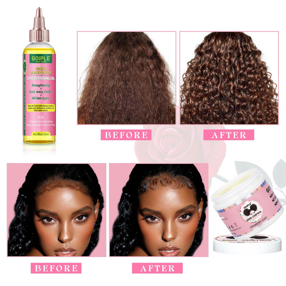 Dropper applying Goiple oil to scalp for targeted hydration and strength