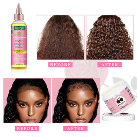 Dropper applying Goiple oil to scalp for targeted hydration and strength