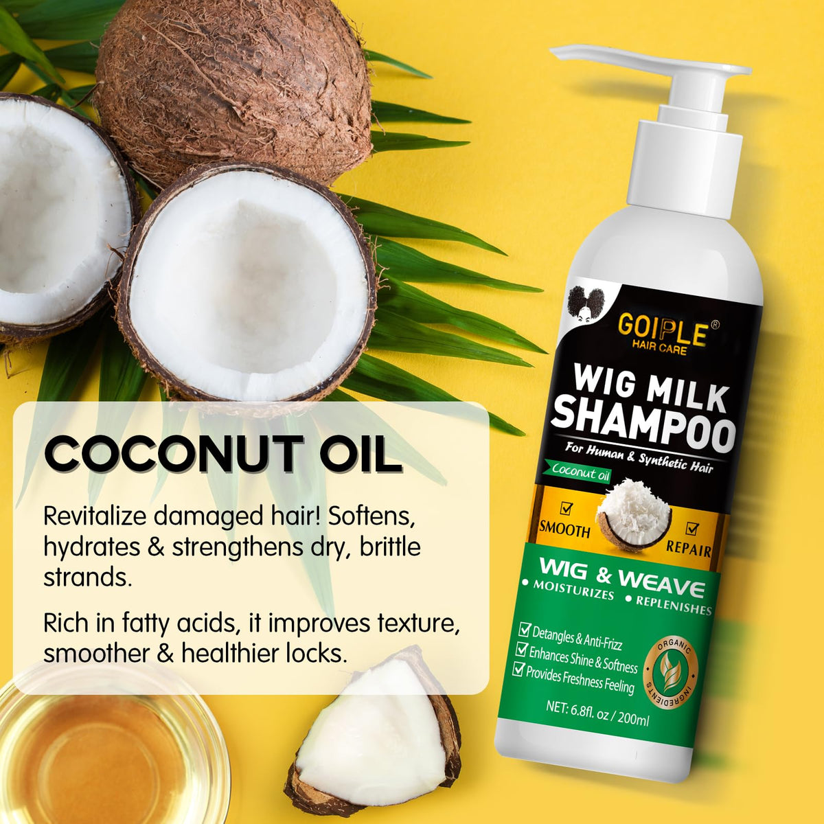 goiple shampoo bottle closeup label highlighting gentle formula