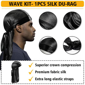 Goiple silky durag on model showing compression and moisture retention