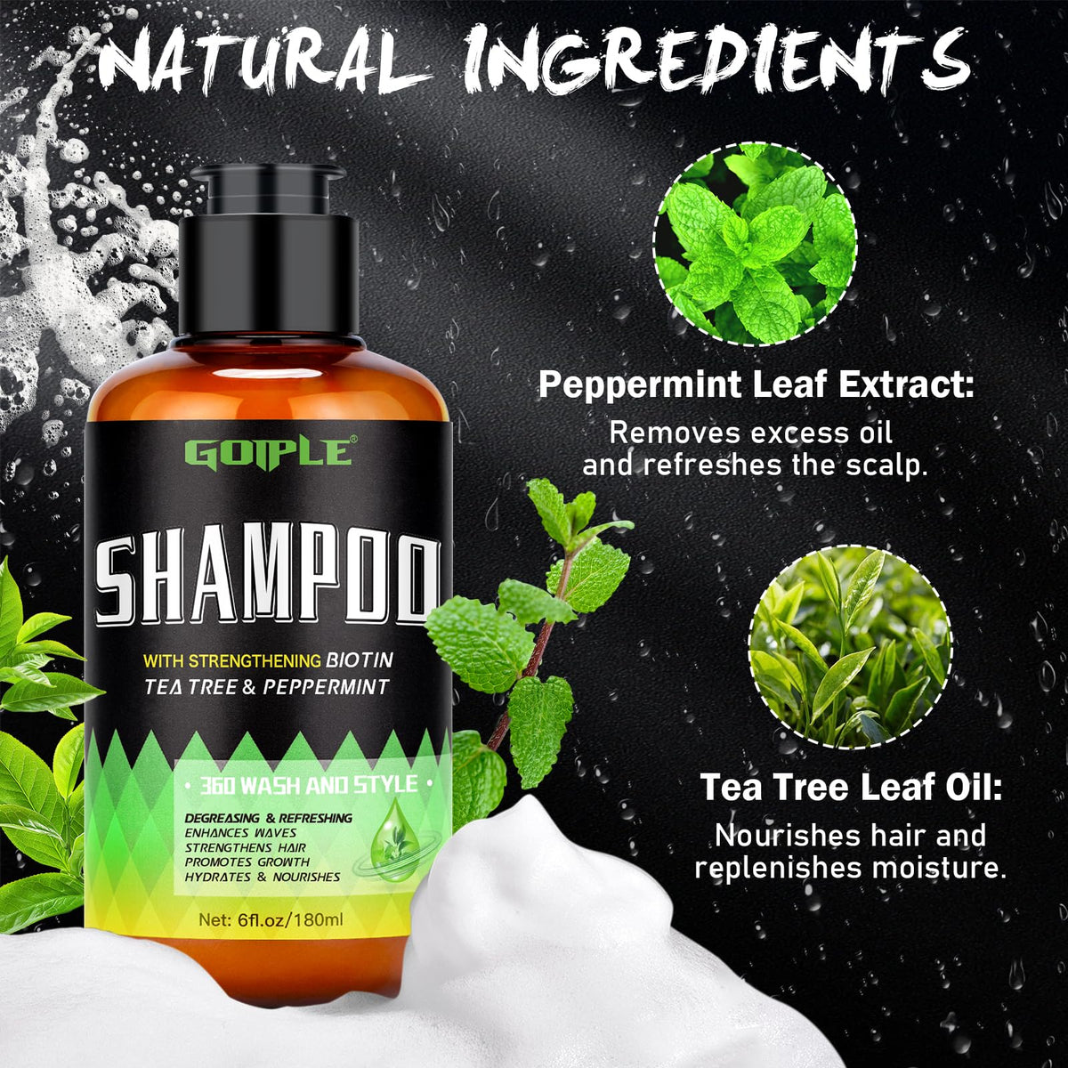 Goiple single bottle label close-up highlighting key ingredients