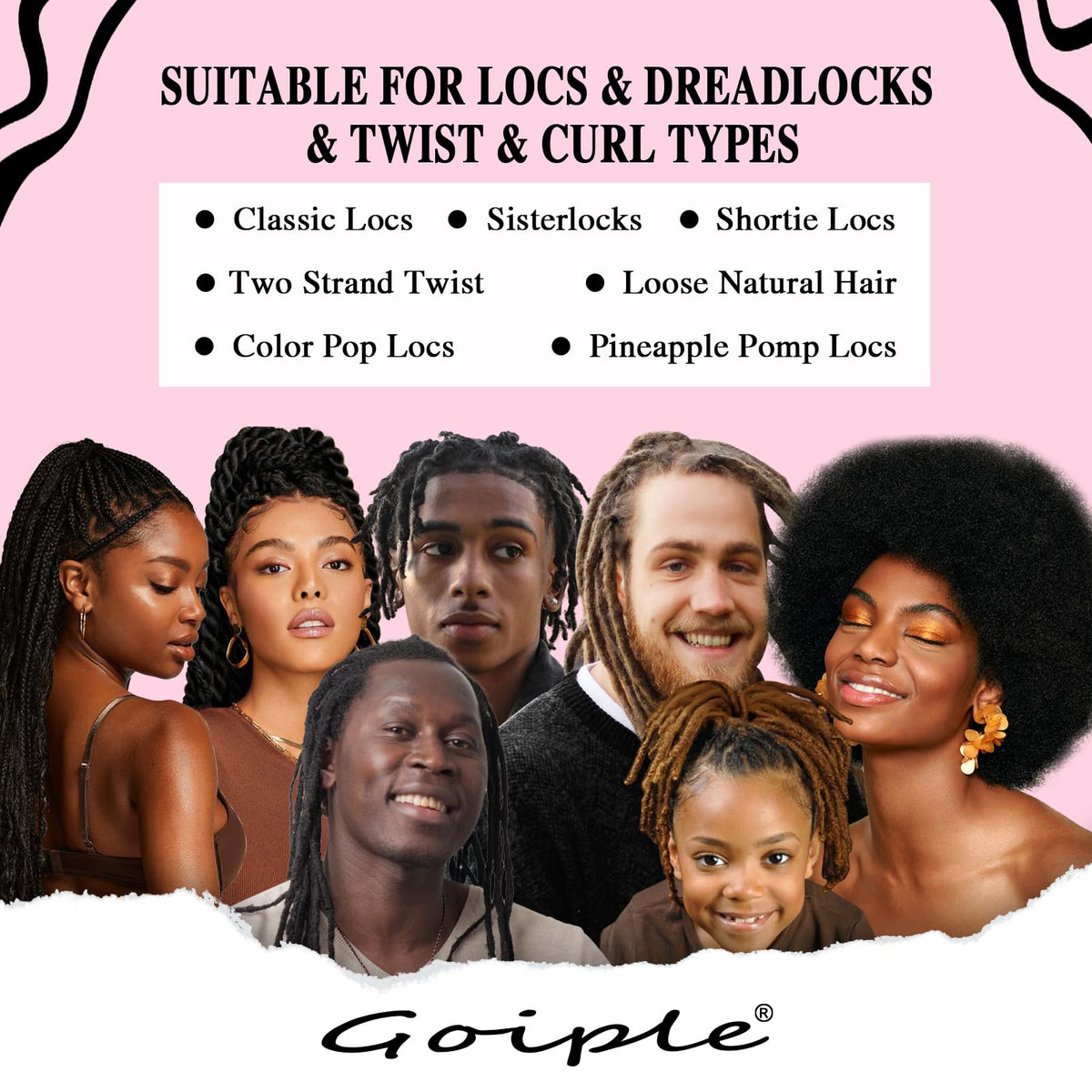 Goiple mist being applied to dreadlocks providing quick refresh benefit