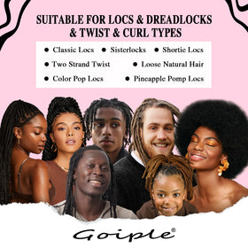 Goiple mist being applied to dreadlocks providing quick refresh benefit