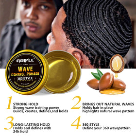 Goiple wave pomade open jar texture demonstrating strong water-based hold