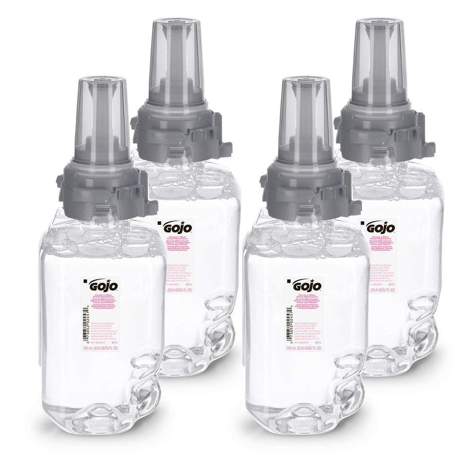 GOJO clear & mild front packaging showing product and pack benefits
